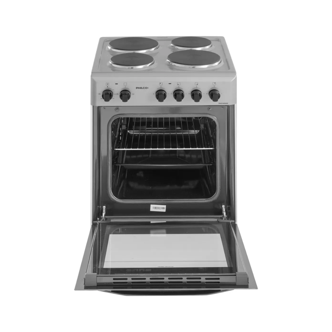COCINA ELECTRICA PHILCO 4 HORNALLAS 50CM (PLATA)