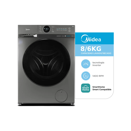 LAVASECARROPAS MIDEA INVERTER SMART 8KG TITANIO (MF200D80WB/T-A1)