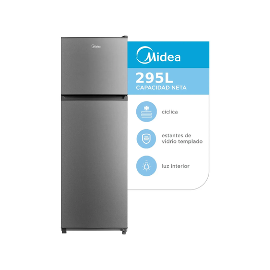 HELADERA MIDEA 295LTS SILVER (MDRT414FGE50A)