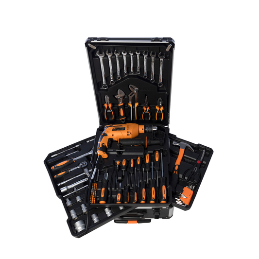 Valija y Kit Herramientas Y Taladro Percutor 107 Piezas Lusqtoff (LQCT107-8K)