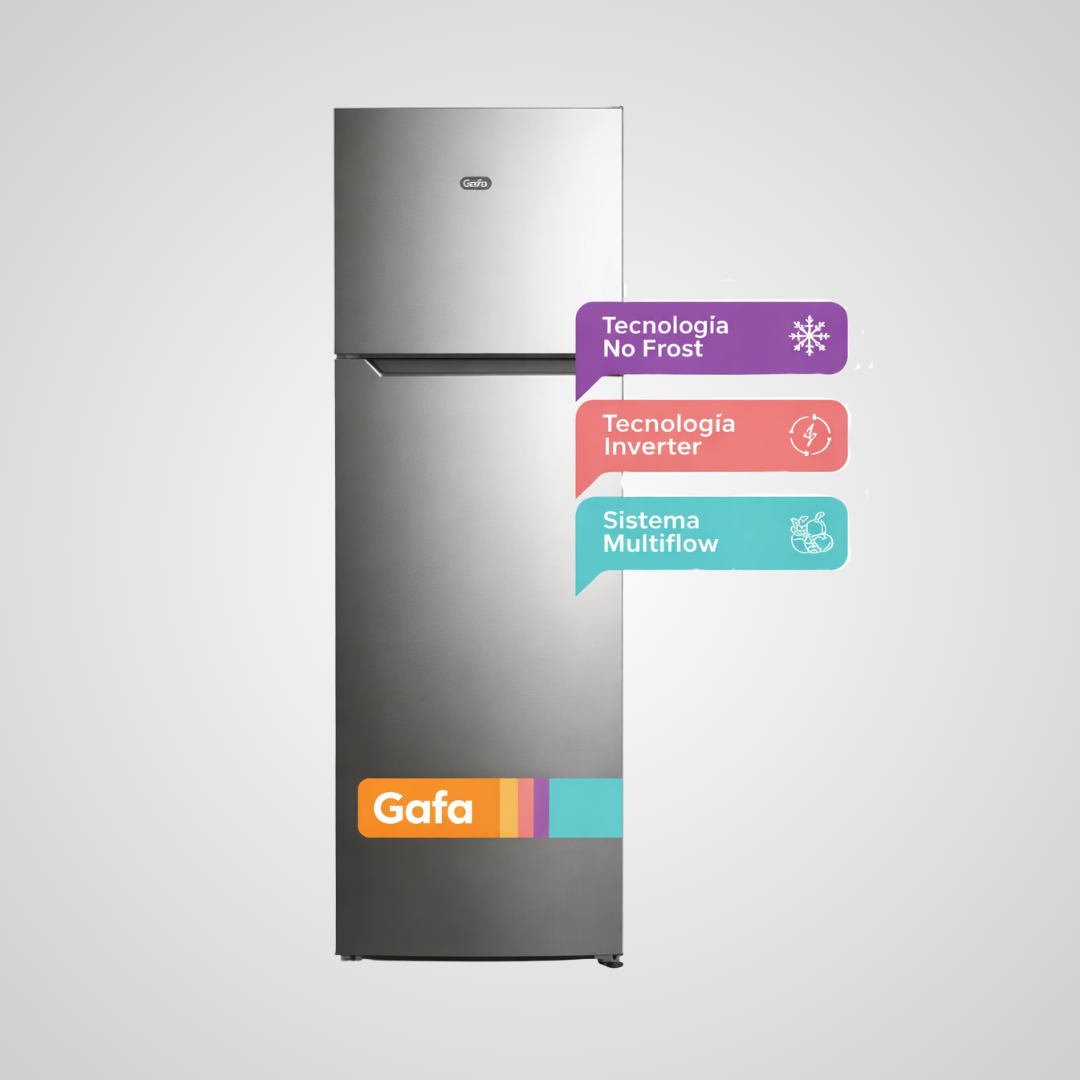 HELADERA GAFA NO FROST INVERTER 262LTS PLATA
